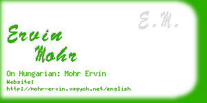 ervin mohr business card